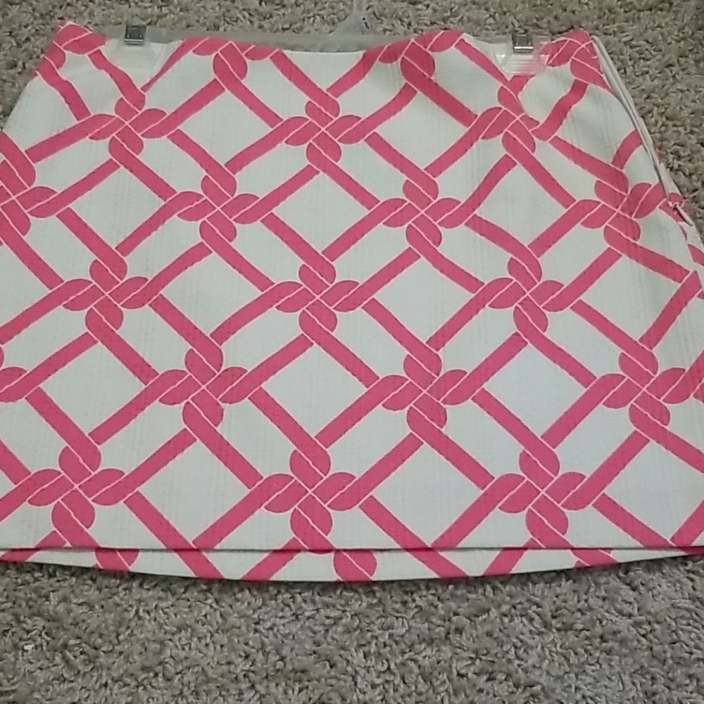 Milly New York pink white skirt Sz 4 new